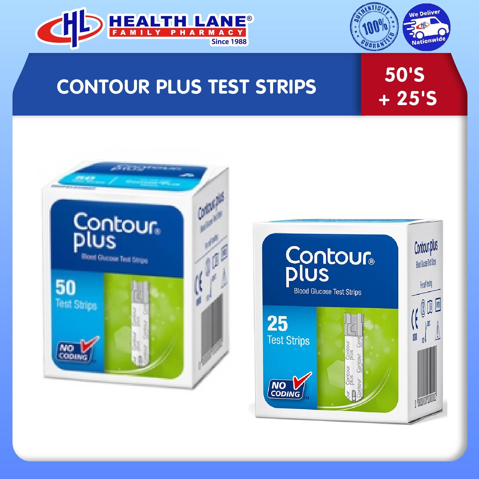 CONTOUR PLUS TEST STRIPS (50'S + 25'S)